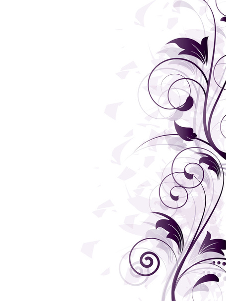 Bordure ornementale avec éléments floraux et tourbillons
 - Vecteur, image