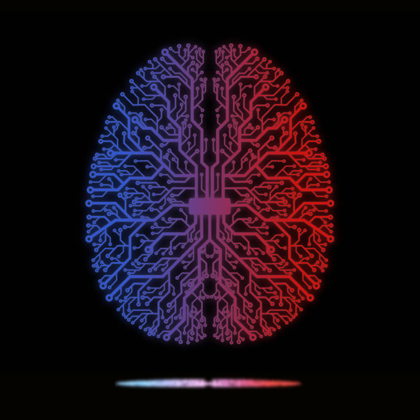 Beyin formunda yazdırılmış devre - Fotoğraf, Görsel