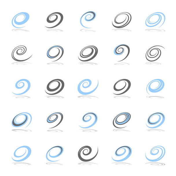 Design elements set. Spiral shapes.  - Vector, Image