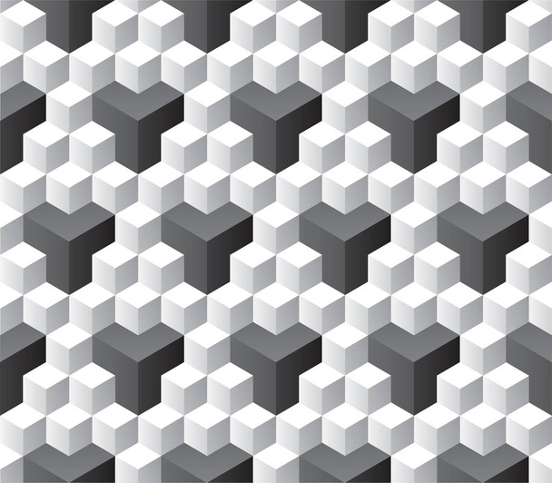 Seamless 3d isometric cube pattern background texture - Vector, Image