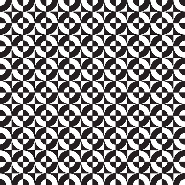 Círculo geométrico abstracto sin costura y patrón de intersección cuadrada
 - Vector, Imagen