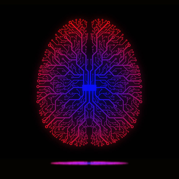 Beyin formunda yazdırılmış devre - Fotoğraf, Görsel