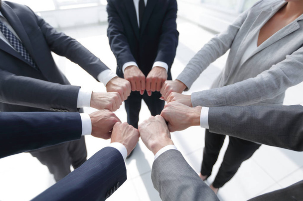 closeup.business people show a circle of hands. - Fotoğraf, Görsel