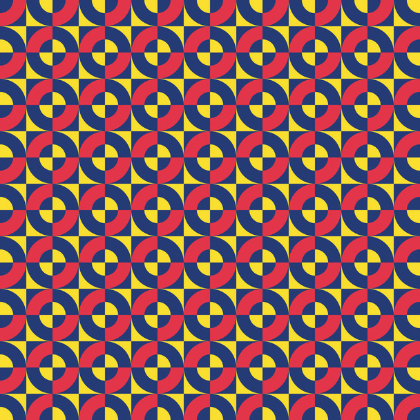 nahtlose abstrakte geometrische Kreise und quadratische Schnittmuster - Vektor, Bild