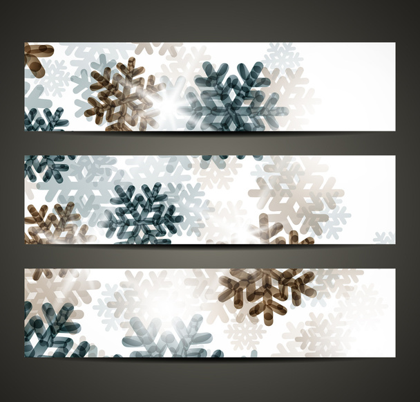 New Year banner with snowflakes - Wektor, obraz