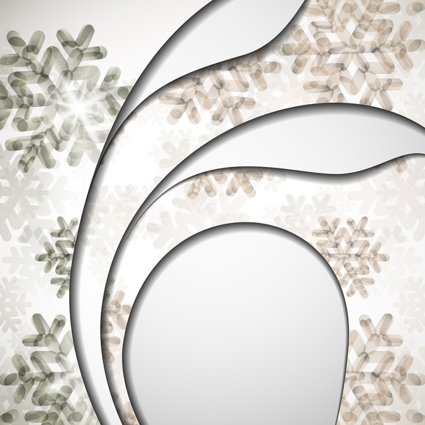 Layered abstract background with snowflakes image - Vector, afbeelding