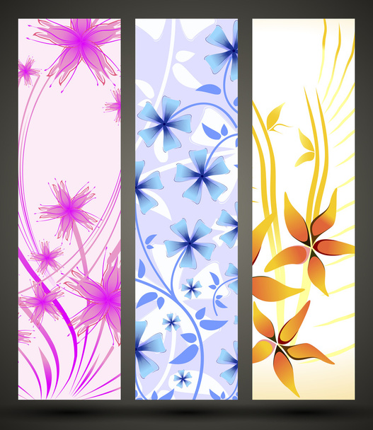 Banner with floral pattern - Vector, Imagen