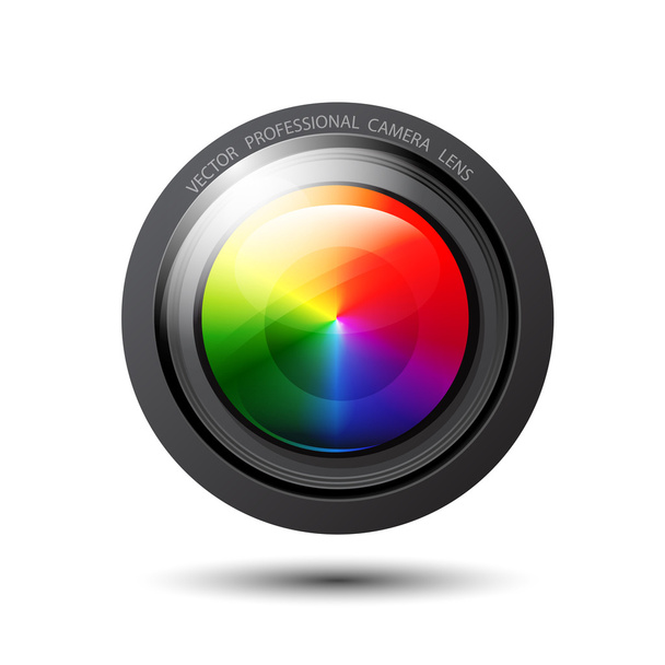 Lente de cámara vectorial arco iris
 - Vector, imagen