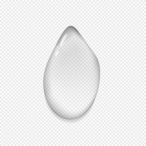 Transparent drop with shadow in gray squared background. Vector illustration - Vector, Image