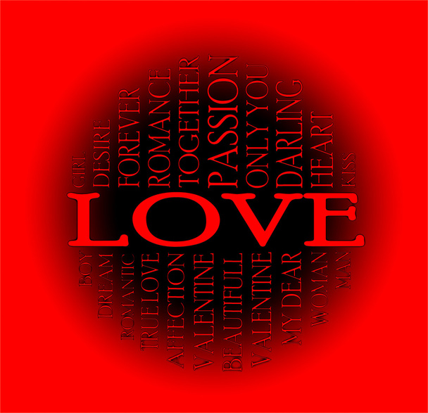 Love word cloud concept
 - Фото, изображение