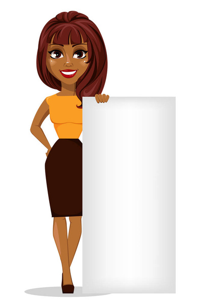 African American business woman cartoon character - Vector, Image