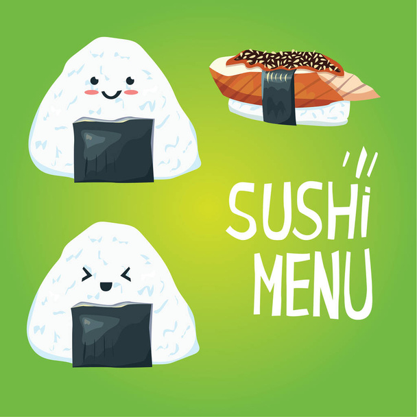 vector illustration design of cartoon Sushi menu - Vecteur, image