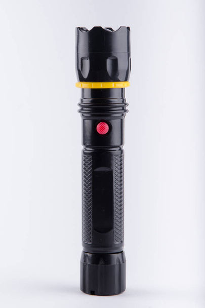 pocket flashlight . Black color - Photo, Image