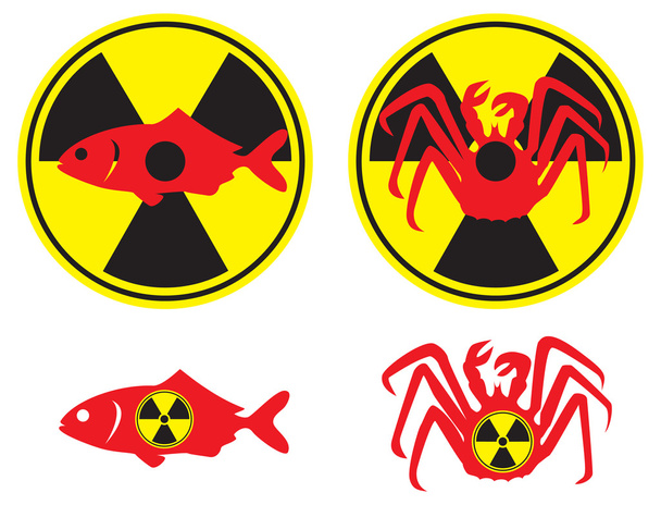 A figura mostra os peixes radioactivos
 - Vetor, Imagem