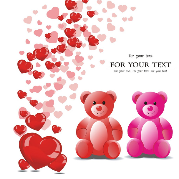 Sweet vector Teddy bear with heart - Вектор, зображення