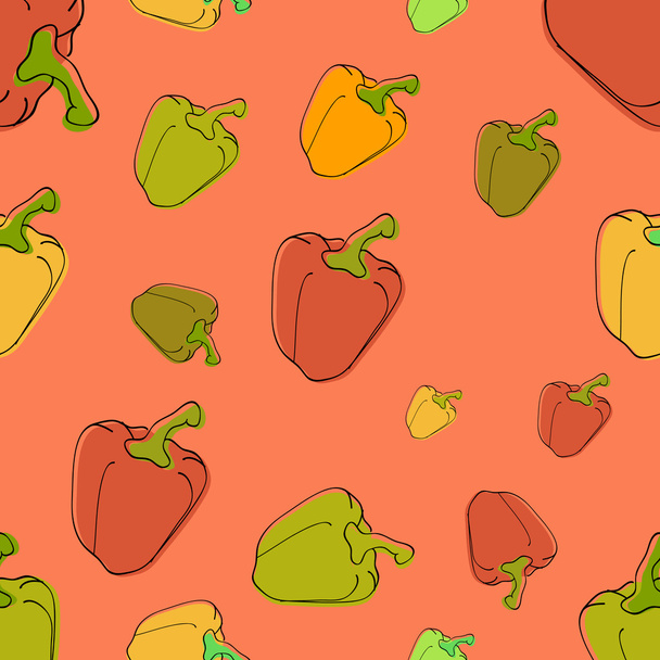 Vector background with peppers. - Vector, Image