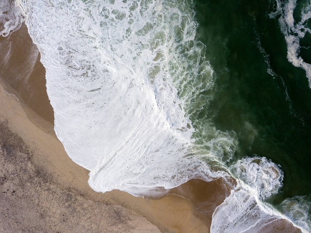 Vista drone da bela praia portuguesa da Costa Nova do Prado - Aveiro
 - Foto, Imagem