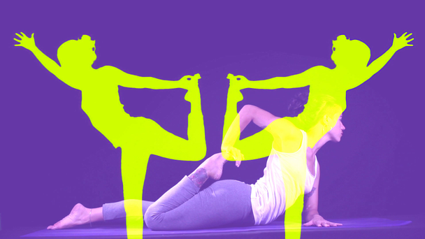 genç kadın yoga hamle ve pozisyonlar yöntemler - Video, Çekim