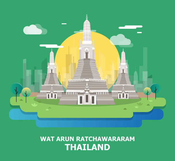 Historický chrám Wat Arun Ratchawararam v Thailnad.vector - Vektor, obrázek