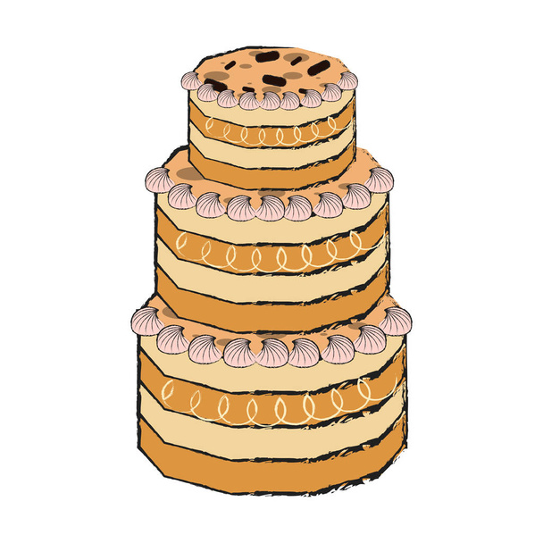 Detailed cake icon - Vettoriali, immagini