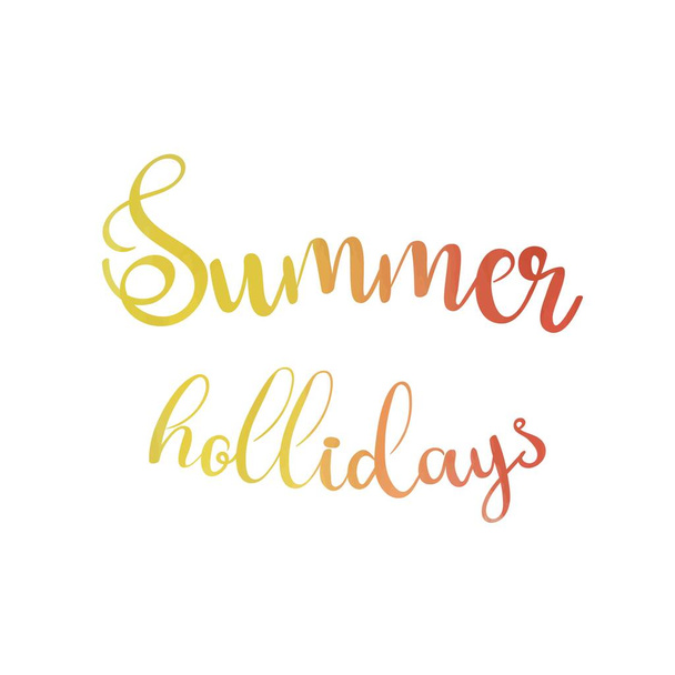 Watercolor background and lettering summer hollidays. - Vector, Imagen