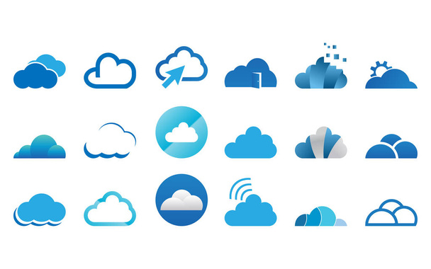 Облачные технологии логотипа и вектора шаблонов иконок
 - Вектор,изображение