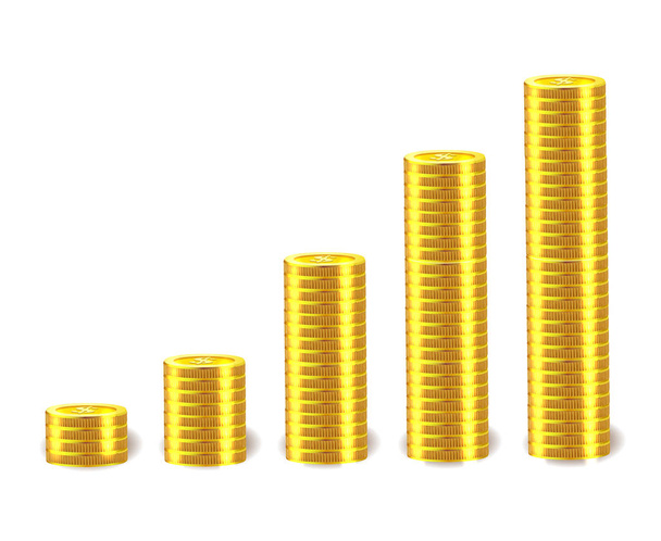 Concetto finanziario vettoriale con pile di monete d'oro
. - Vettoriali, immagini