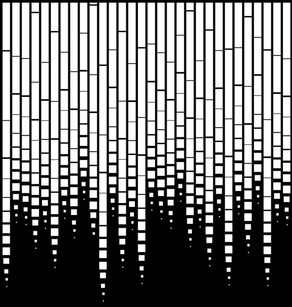 Vektor-Halbton-Übergang abstraktes Tapetenmuster. nahtlose schwarz-weiße unregelmäßige abgerundete Linien Hintergrund für moderne flache Website-Design - Vektor, Bild