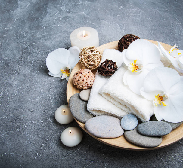 Spa concept with white orchids - Photo, Image