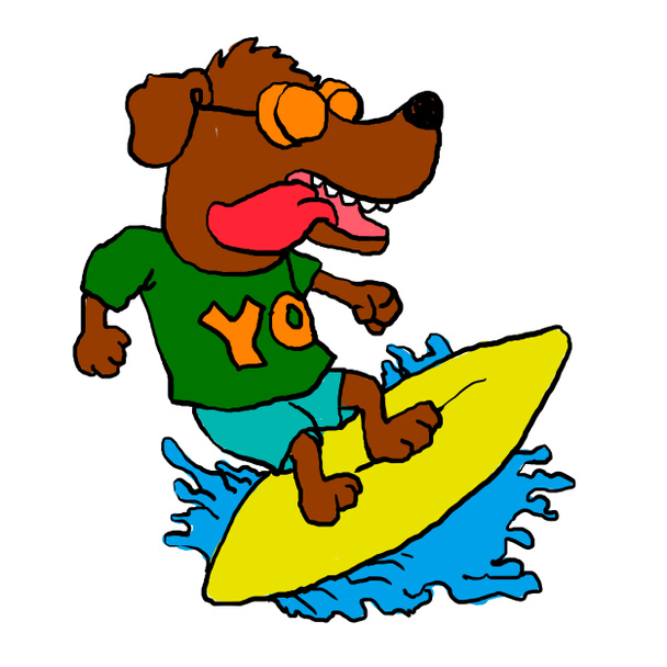 Surfhund, lustiger Hund. Verrückter Hund - Foto, Bild