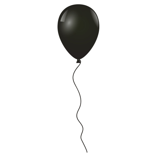 Palloncino nero volante isolato su sfondo bianco, illustrazione
 - Foto, immagini