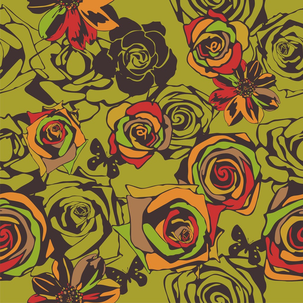 Floral seamless texture - Vector, afbeelding