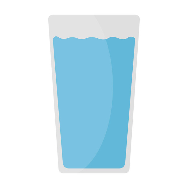 glass of water vector icon illustration flat design - Vector, afbeelding