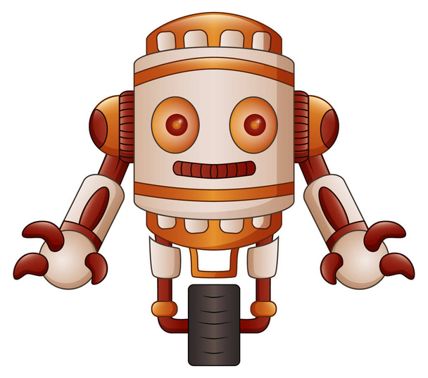 Ilustración vectorial de dibujos animados robot marrón aislado sobre fondo blanco
 - Vector, Imagen