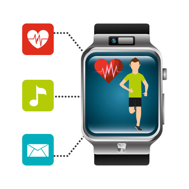 Inteligentny zegarek runner tętna technologii zdrowy - Wektor, obraz