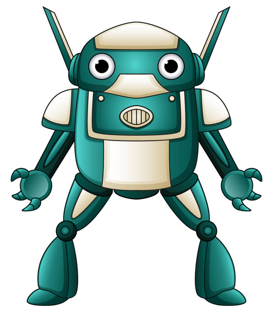 Ilustración vectorial del personaje robot de dibujos animados aislado sobre fondo blanco
 - Vector, imagen