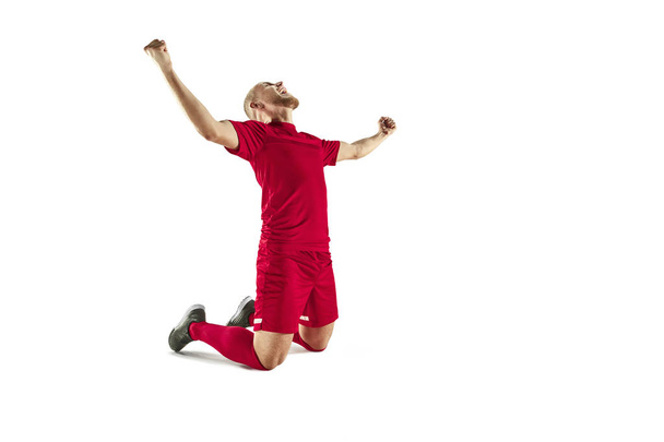 Felicidad jugador de fútbol después de gol
 - Foto, imagen