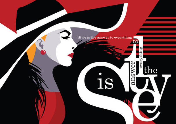 Fashion quote with woman in style pop art. - Vector, Image