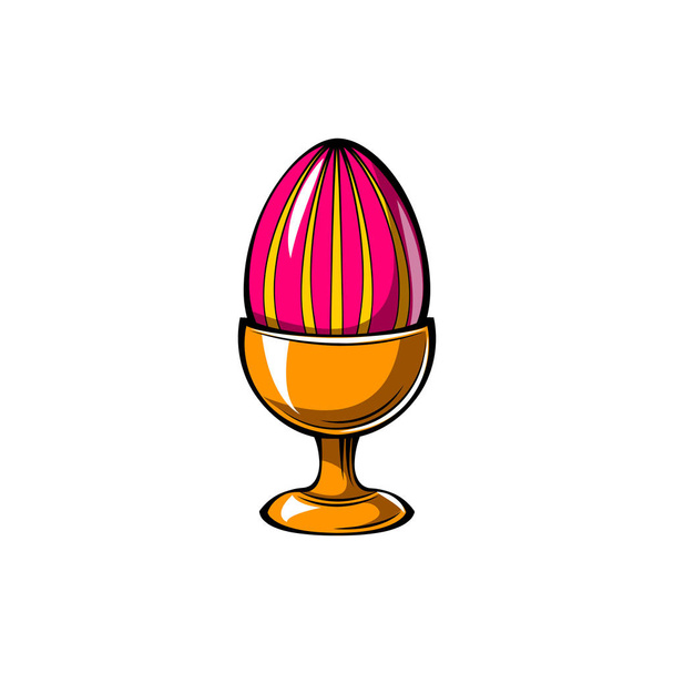 Elegant easter egg decoration on top of egg stand. Vector. - ベクター画像
