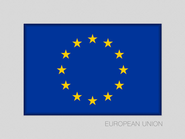 Flagge der Europäischen Union. Nationalfähnrich Seitenverhältnis 2 zu 3 - Vektor, Bild