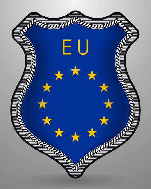 Flagge der Europäischen Union. Vektor-Abzeichen und -Symbol - Vektor, Bild