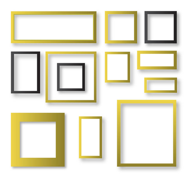 Composition with rectangles isolated on white background. - Vector, Image