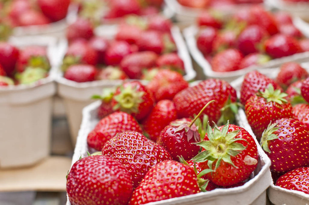 Red ripe Strawberries close up - Fotografie, Obrázek