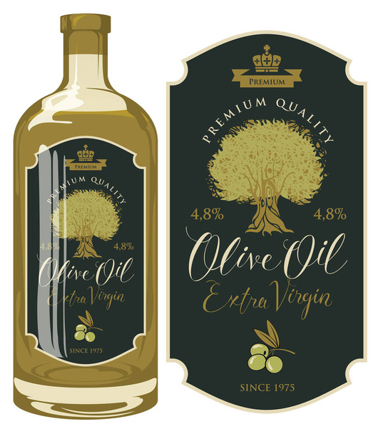 wektor etykiety dla oliwy z oliwek gałązka - Wektor, obraz