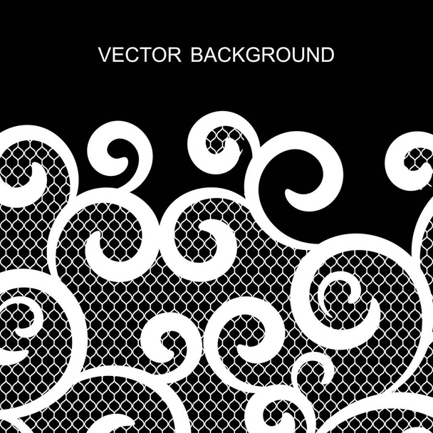 vector background with lace, black and white - Vetor, Imagem