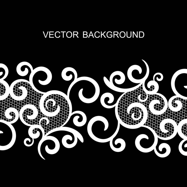 vector background with lace, black and white - Wektor, obraz