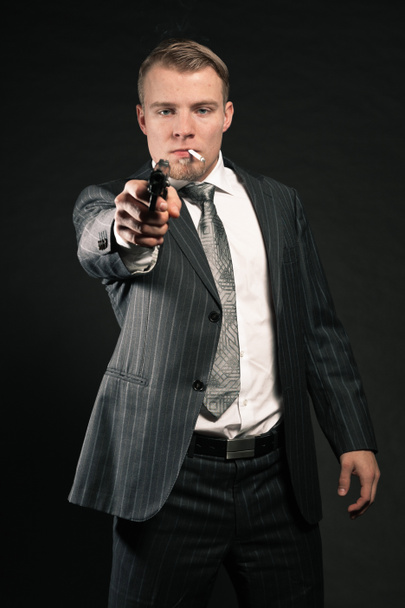 Mafia man with gun. - Fotografie, Obrázek