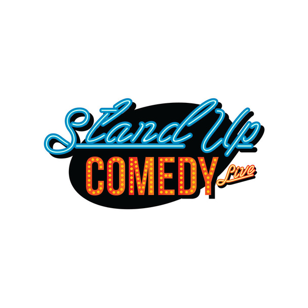 Stand-up logo brillante comedia sobre fondo blanco
 - Vector, imagen