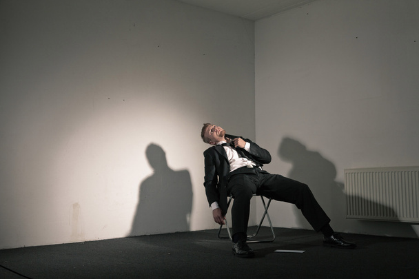 Depressed business man in crisis. - Foto, Imagen