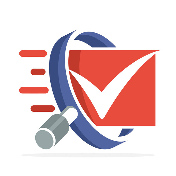 иллюстрированные значки логотипа для обзора, контроля качества, опросов, наблюдений
 - Вектор,изображение